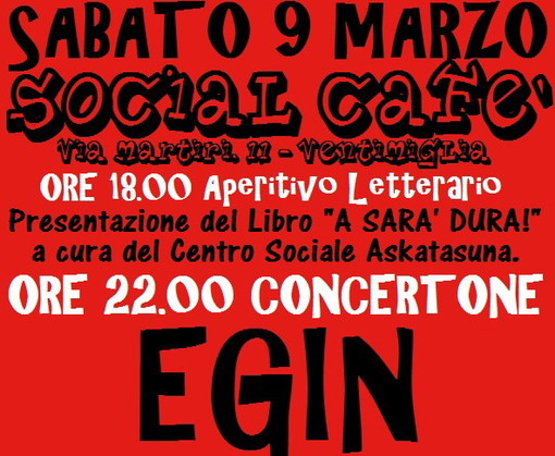 Ventimiglia: domani al Social Cafè appuntamento con l'aperitivo letterario di Onda Anomala Ventimiglia: domani al Social Cafè appuntamento con l'aperitivo letterario di Onda Anomala