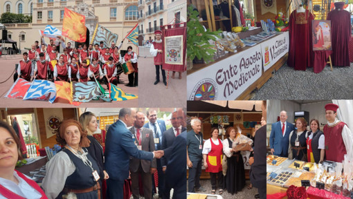 L’Ente Agosto Medievale di Ventimiglia al 5° Incontro dei Siti Storici Grimaldi di Monaco (Foto)