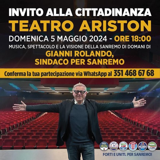 Elezioni Sanremo, tutto pronto all’Ariston per l’evento di Gianni Rolando