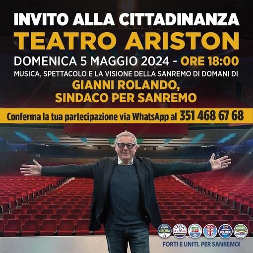 Elezioni Sanremo, tutto pronto all’Ariston per l’evento di Gianni Rolando Elezioni Sanremo, tutto pronto all’Ariston per l’evento di Gianni Rolando