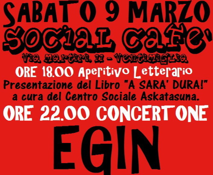 Ventimiglia: domani al Social Cafè appuntamento con l'aperitivo letterario di Onda Anomala Ventimiglia: domani al Social Cafè appuntamento con l'aperitivo letterario di Onda Anomala
