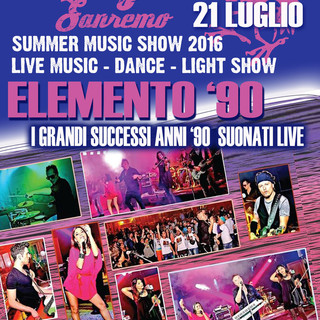 Sanremo: Summer Music Show al Pico de Gallo, giovedì appuntamento con gli 'Elemento 90'