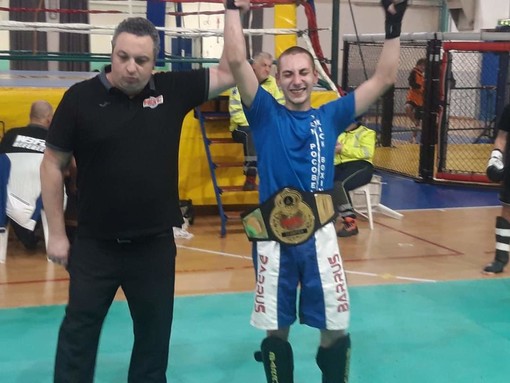 Il ventimigliese Erik Pignone vince la cintura europea WFBC nella disciplina kick lighht