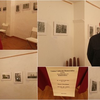 "Punti di vista - Letture in  B/N" di Enzo Giordano in mostra a Bordighera (Foto e video)