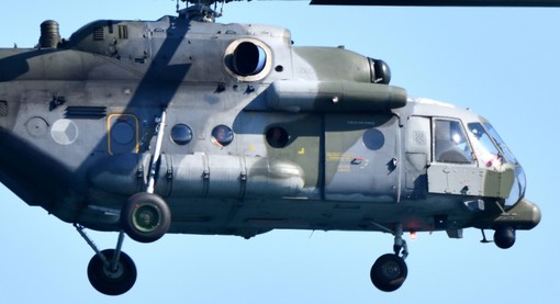 Sanremo: due elicotteri delle forze armate della Repubblica Ceca oggi sul mare di fronte alla città (Foto e Video)