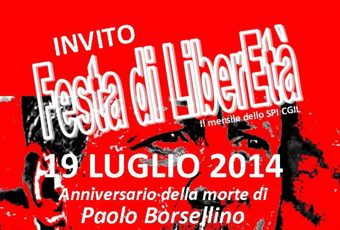 Imperia: domani mattina alla Biblioteca Civica la 'Festa di Liberta' in memoria di Paolo Borsellino Imperia: domani mattina alla Biblioteca Civica la 'Festa di Liberta' in memoria di Paolo Borsellino