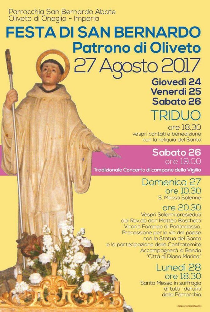 Imperia: entrano nel vivo i festeggiamenti patronali nella frazione di Oliveto di Oneglia Imperia: entrano nel vivo i festeggiamenti patronali nella frazione di Oliveto di Oneglia