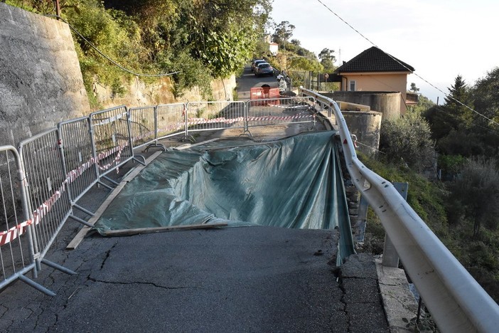 Sanremo: frana in strada privata Valloni-Tasciaire, parte l’iter comunale per il ripristino e la costruzione di una strada alternativa (Foto)