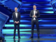 Amadeus e Zlatan Ibrahimović ieri sera sul palco dell'Ariston