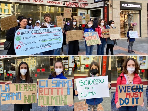 Sanremo: sciopero globale per il clima, i ragazzi di Fridays For Future alzano la voce davanti al teatro Ariston (Foto e Video)