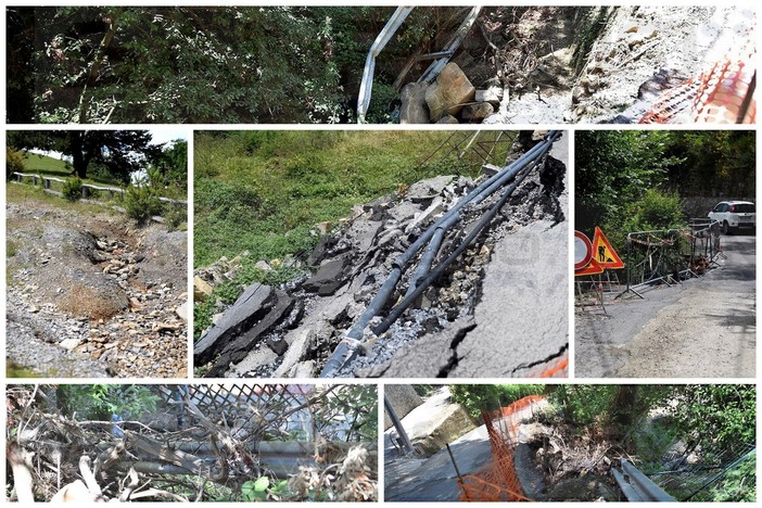 Sanremo: lavori di sistemazione delle zone franate sulla strada che porta alla frazione di San Romolo (Foto)