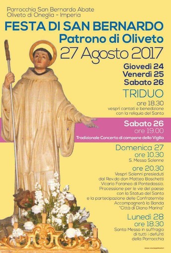 Imperia: entrano nel vivo i festeggiamenti patronali nella frazione di Oliveto di Oneglia Imperia: entrano nel vivo i festeggiamenti patronali nella frazione di Oliveto di Oneglia