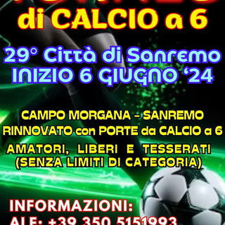 Aperte iscrizioni del Torneo ‘Città di Sanremo’ di calcio a 6 giunto alla 29esima edizione