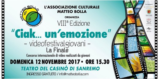 Sanremo: domenica pomeriggio al Casinò la finale del videofestival giovani “Ciak...un'emozione”