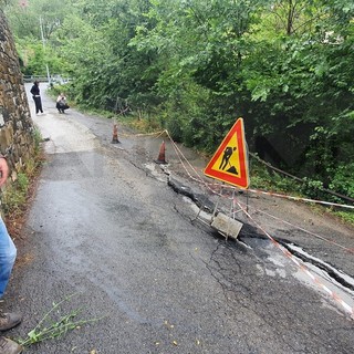 Sanremo: rimane chiusa almeno per stanotte la strada per Suseneo Superiore, domani possibili primi interventi (Foto)