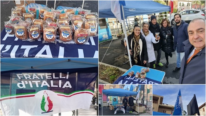 Vallecrosia, Fratelli d’Italia fa gli auguri ai cittadini donando panettoni. Perri: "Continueremo ad essere presenti sul territorio” (Foto e video) Vallecrosia, Fratelli d’Italia fa gli auguri ai cittadini donando panettoni. Perri: "Continueremo ad essere presenti sul territorio” (Foto e video)