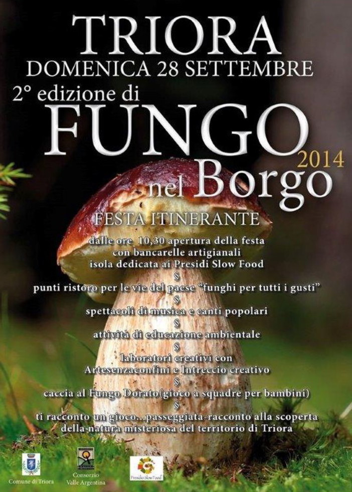 Triora: nel 'paese delle streghe' nel prossimo fine settimana la seconda edizione di 'Fungo nel borgo' Triora: nel 'paese delle streghe' nel prossimo fine settimana la seconda edizione di 'Fungo nel borgo'