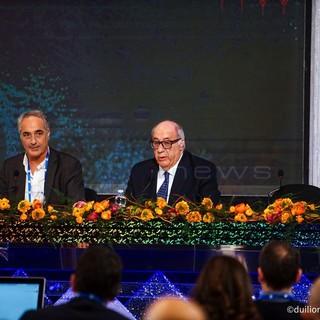 Marco Sarlo in conferenza stampa all'Ariston