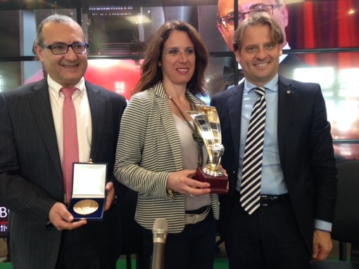 Nella foto il direttore artistico del Video Festival, Fiorenzo Runco insieme agli assessori agli Spettacoli e Cultura, Ilaria Cavo e all’Urbanistica, Marco Scajola