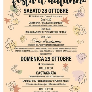 Nel fine settimana torna la Festa d'Autunno a Villa Faraldi