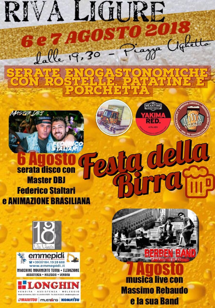 Riva Ligure: lunedì e martedì appuntamento con la Festa della Birra in piazza Ughetto