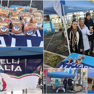 Vallecrosia, Fratelli d’Italia fa gli auguri ai cittadini donando panettoni. Perri: "Continueremo ad essere presenti sul territorio” (Foto e video)