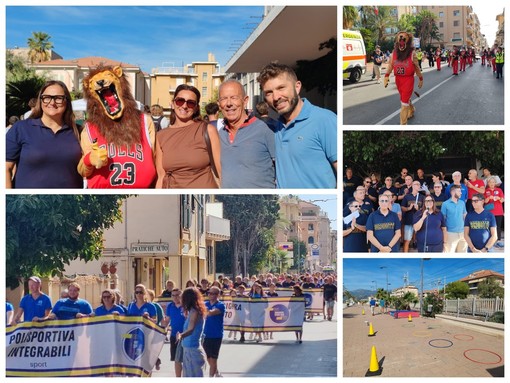 Bordighera, associazioni e atleti sfilano lungo le vie della città: una grande parata apre il Festival dello sport (Foto e video)