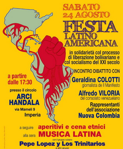 Imperia: festa 'latino-americana' delle associazioni sabato prossimo alla 'Notte Bianca' Imperia: festa 'latino-americana' delle associazioni sabato prossimo alla 'Notte Bianca'