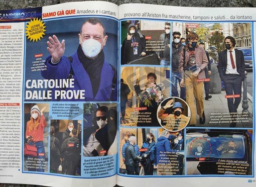 La doppia pagina di 'Tv Sorrisi e Canzoni' con le foto di Tonino Bonomo