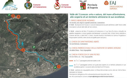 Domenica 25 marzo nella valle del San Lorenzo: arte, storia e natura, dal mare all’entroterra  per il Fai di Primavera