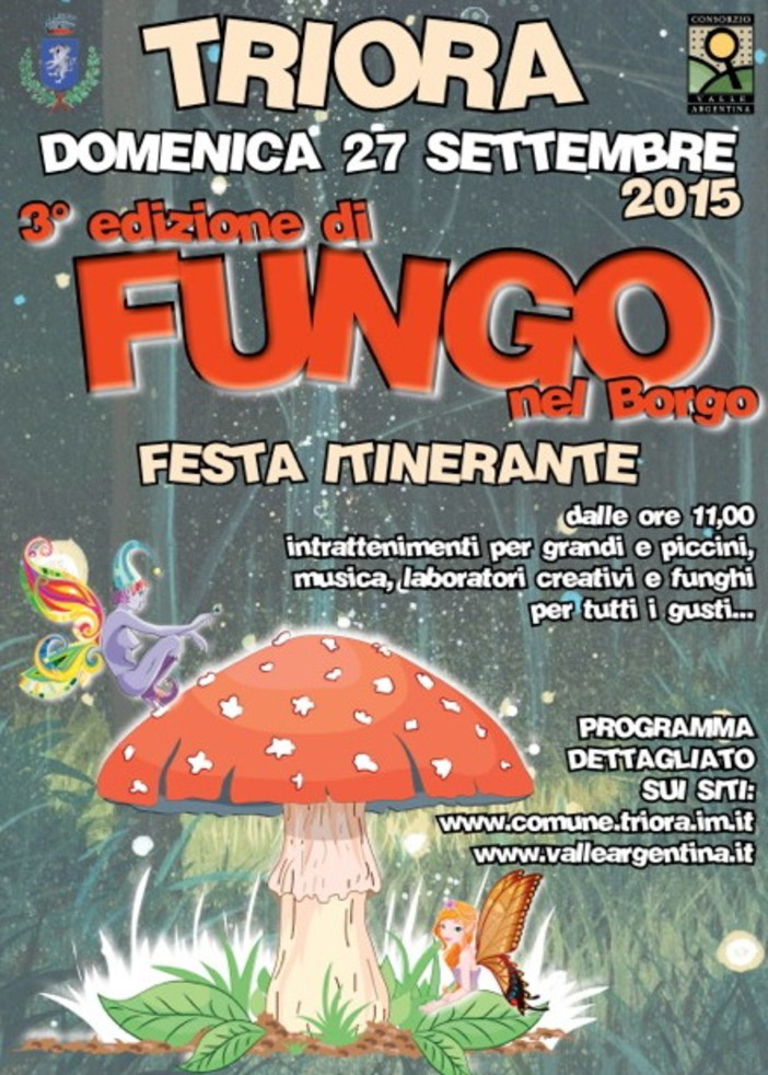 Triora: domenica 27 settembre appuntamento con la terza edizione della festa itinerante 'Fungo nel Borgo'