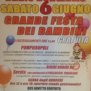 Diano Borganzo: sabato 6 giugno la 'Festa dei bambini' all'insegna del divertimento