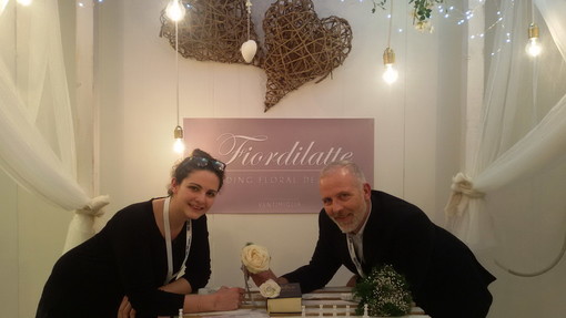 Lo stand di 'Fiordilatte' di Ventimiglia tra i più apprezzati al 'Salone degli Sposi', visitabile oggi e domani al Palafiori di Sanremo