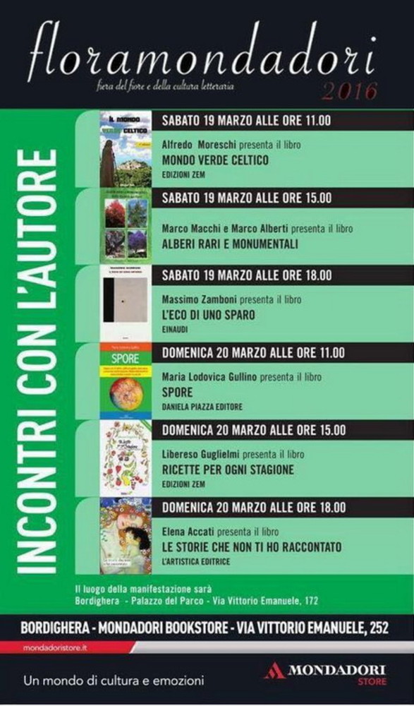 Bordighera: al via il 'countdown' per l'inizio della mostra 'FloraMondadori' del 19, 20 e 21 marzo