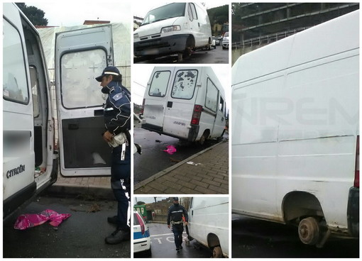 Sanremo: paura in Valle Armea per un furgone francese abbandonato, era forse usato per i furti di verde (Foto)