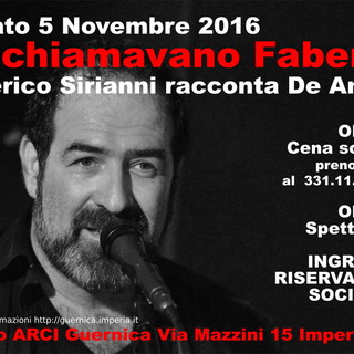 Imperia: domani sera al circolo Arci Guernica concerto del cantautore genovese Federico Sirianni