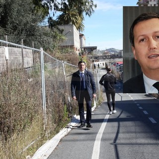 Franco Floris stamani sul cantiere e, nel riquadro, Giuseppe Argirò