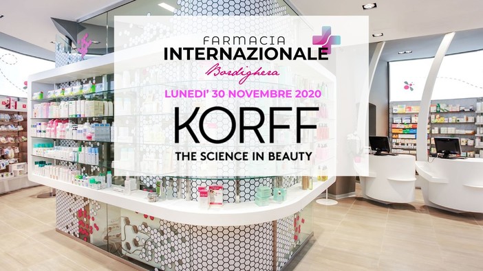 Lunedì prossimo alla Farmacia Internazionale di Bordighera, giornata dedicata alla bellezza insieme alla famosa casa cosmetica Korff