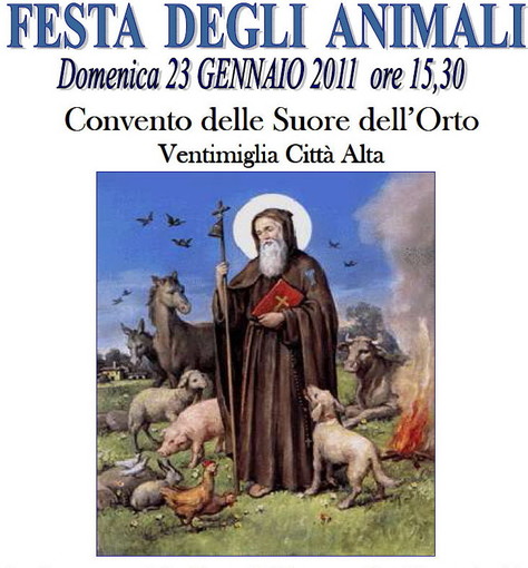 Ventimiglia: domenica prossima per Sant'Antonio Abate c'è la 'Festa degli Animali'
