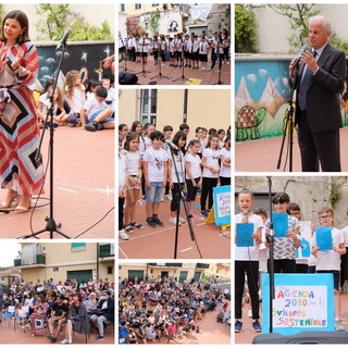 Imperia: ieri pomeriggio la festa di fine anno della Primaria di piazza Mameli, presente anche il Sindaco (Foto)