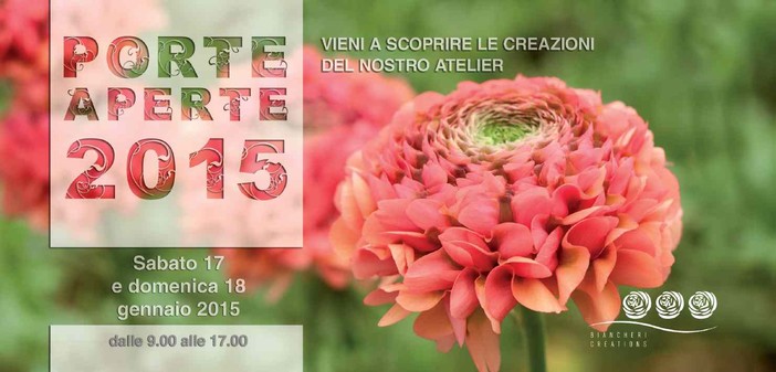 'Porte Aperte' Biancheri Creations: sabato 17 e domenica 18 gennaio i produttori potranno visitare l''Atelier del fiore' 'Porte Aperte' Biancheri Creations: sabato 17 e domenica 18 gennaio i produttori potranno visitare l''Atelier del fiore'