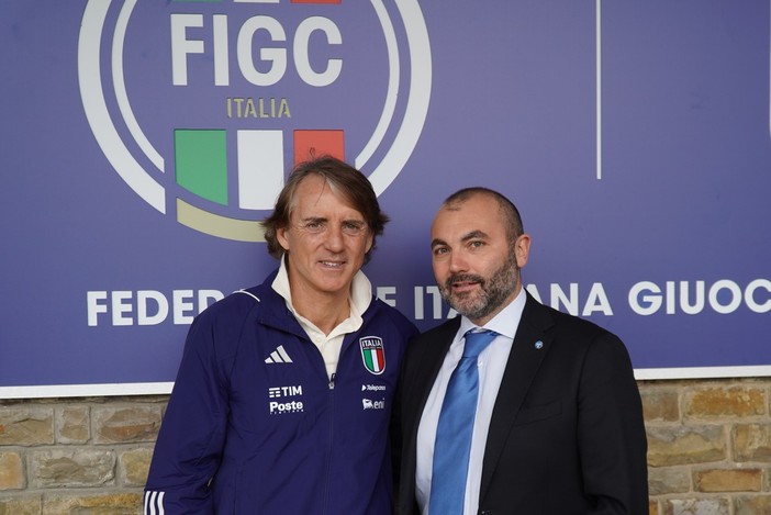 Federico Marchi con Roberto Mancini Federico Marchi con Roberto Mancini