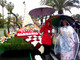 Per il carro di Sanremo una creazione a prova di pioggia l'abito realizzato con il foulard dedicato a Sanremo Città Europea dello sport