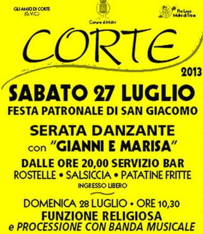 Molini di Triora: domani e domenica appuntamento con la festa del Santo Patrono Molini di Triora: domani e domenica appuntamento con la festa del Santo Patrono
