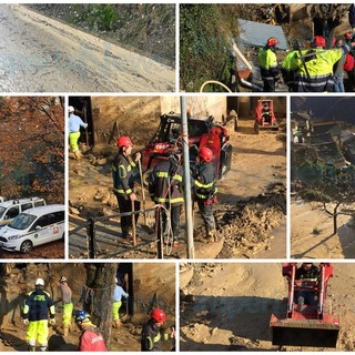 Rezzo: la frana si è mossa di nuovo, due case investite dal fango ma si lavora per pulire tutto (Foto e Video)