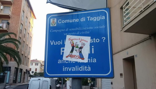 Taggia: Francesca e Lorenzo Sposi finisce sul cartello per la sensibilizzazione dei diritti dei disabili