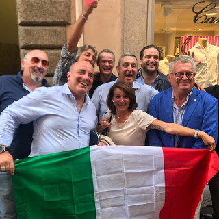 Parte della delegazione ligure di Fratelli d'Italia capitanata dal coordinatore regionale Massimo iacobucci, dall'assessore Gianni Berrino, dal consigliere regionale Augusto Sartori e dal consigliere comunale di Genova Sergio Gambino.