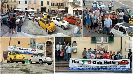 Fiat 500 protagoniste a Ciaraffi in Fiore a Bordighera, doppia festa con l'inaugurazione della nuova sede