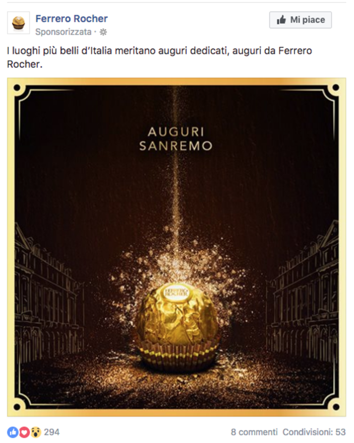 C'è anche Sanremo tra i luoghi più belli d'Italia selezionati per la campagna pubblicitaria social con i Ferrero Rocher C'è anche Sanremo tra i luoghi più belli d'Italia selezionati per la campagna pubblicitaria social con i Ferrero Rocher