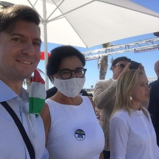 Da sinistra: Fabrizio Cravero, Sara Serafini e Giorgia Meloni